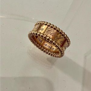 SOLD! Van Cleef and Arpels Rose Gold Perlee ring